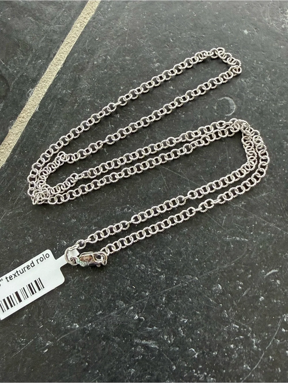 14K White Gold Double-Round Link Necklace - 20” long